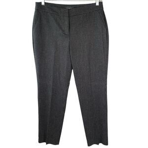 Talbots Wool Blend Curvy Trouser Casual Pants Women Size 10 Pin Dots Black Gray